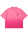 Pink Sunfade Ombré Wash Boxy Fit T-shirt Front Design