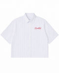 Blue Striped Oxford Boxy Shirt Front Design