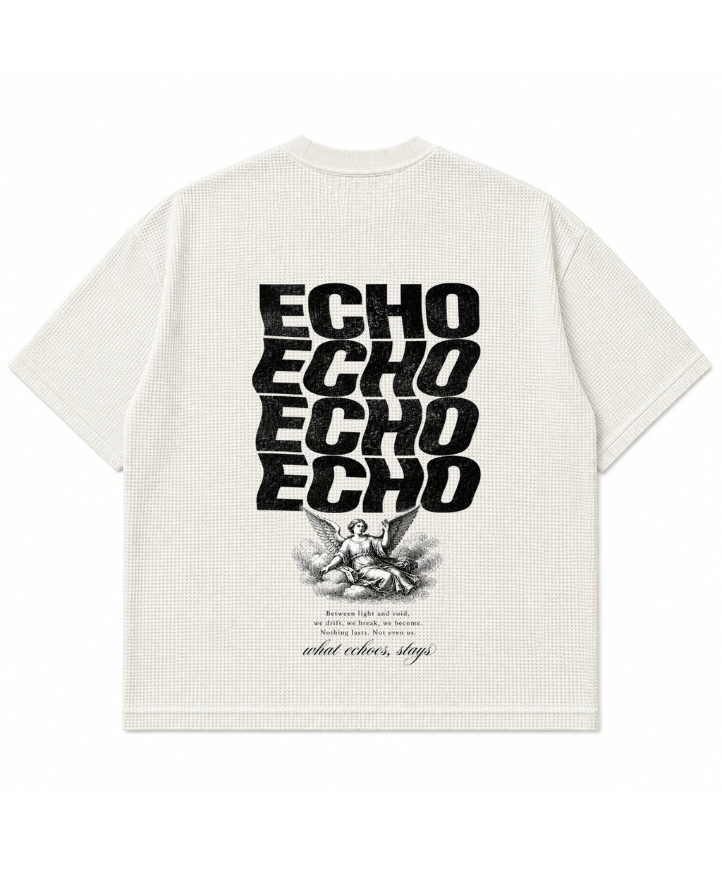 Off-white waffle boxy fit Back Design