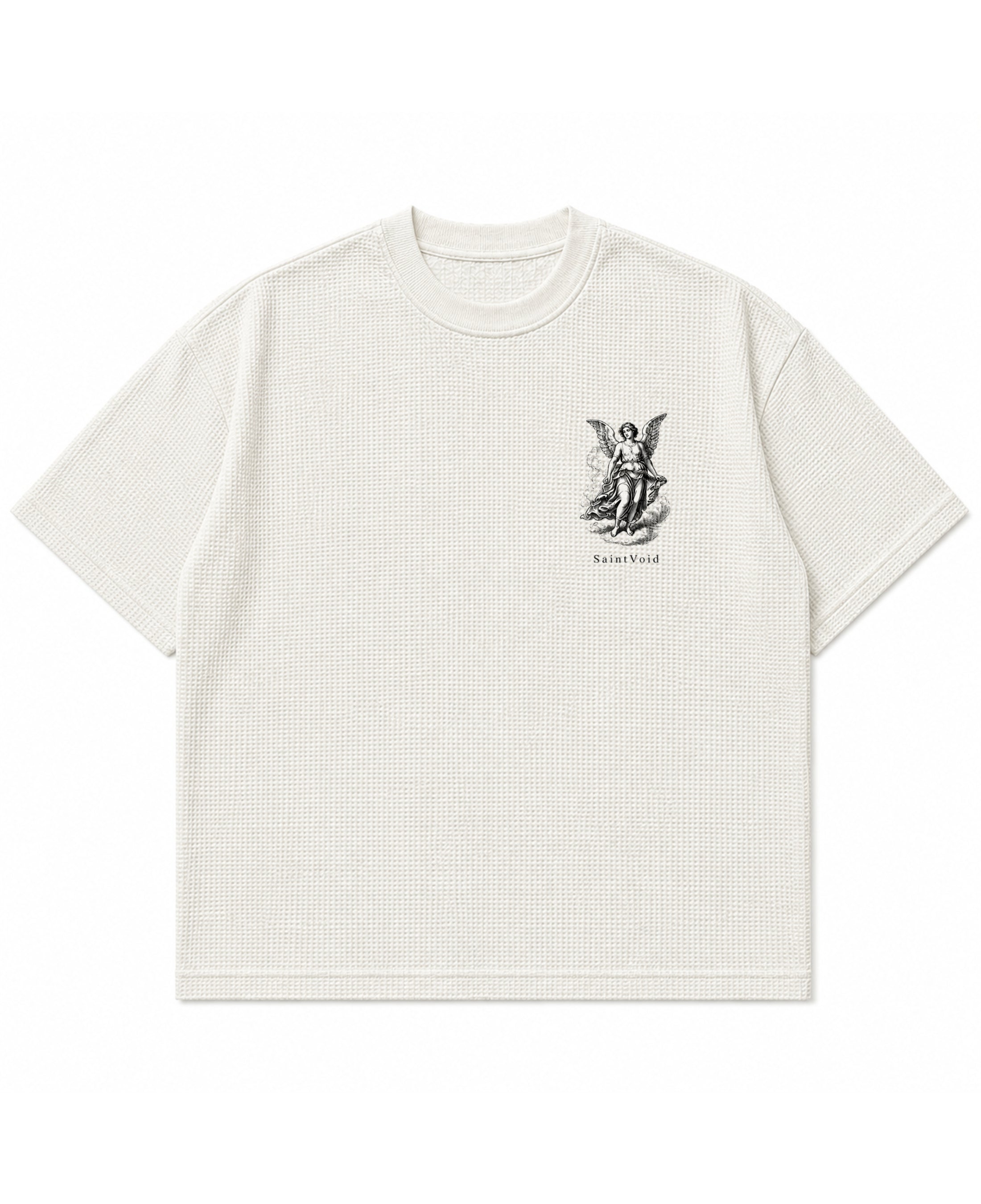 Off-white waffle boxy fit Front Design