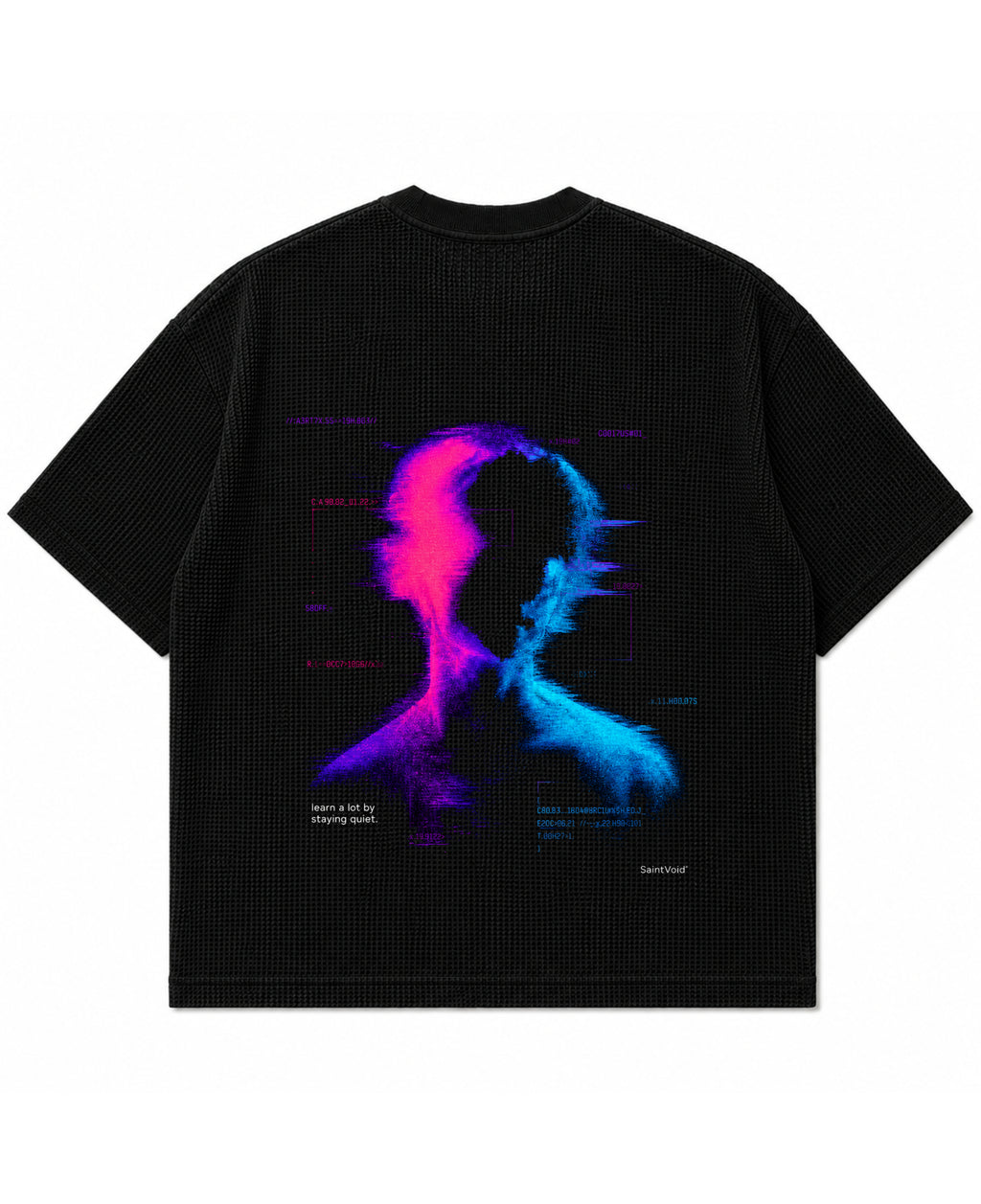 Black waffle boxy fit Back Design