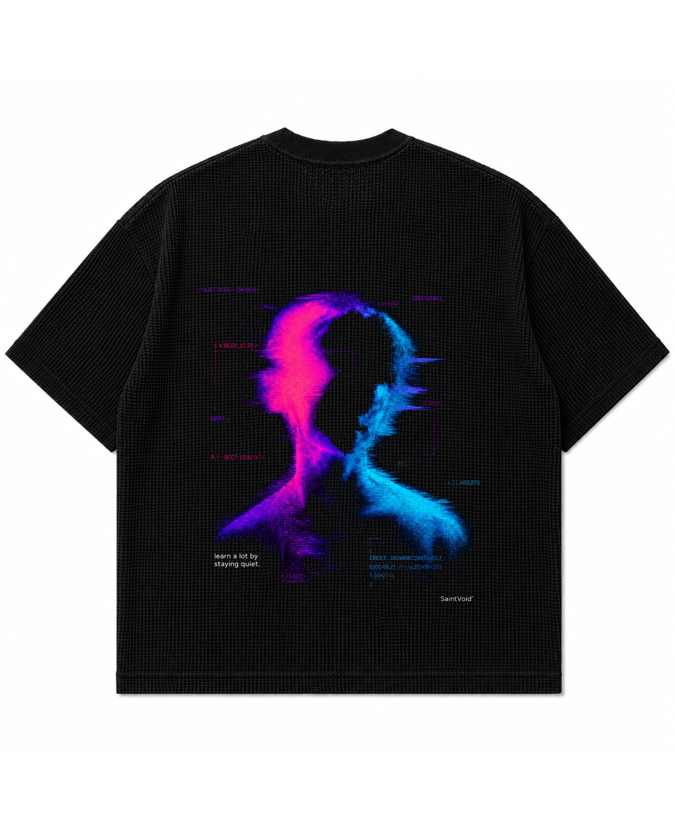 Black waffle boxy fit Back Design
