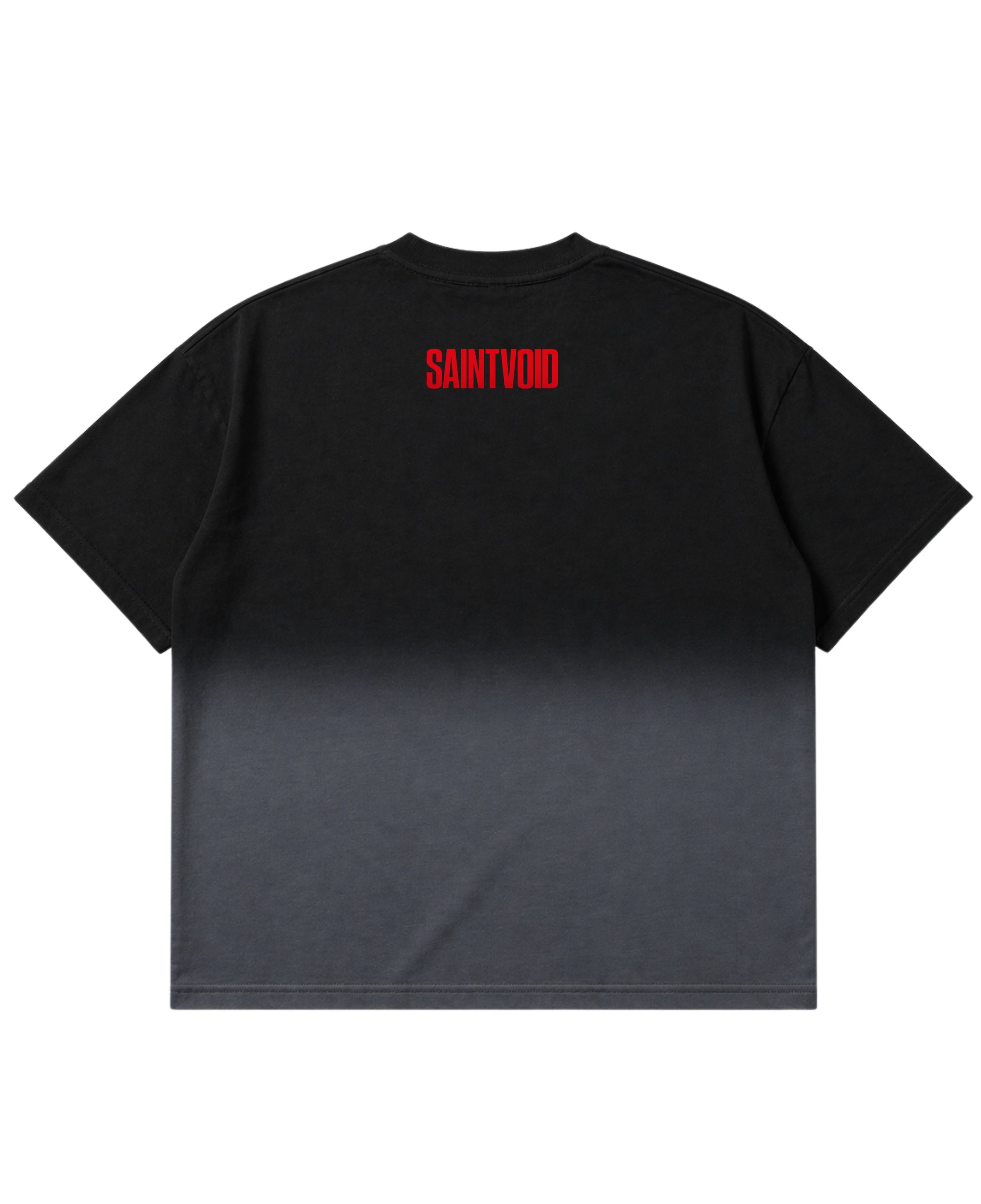 Black Ombré Wash Boxy Fit T-shirt Back Design