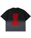 Black Ombré Wash Boxy Fit T-shirt Front Design